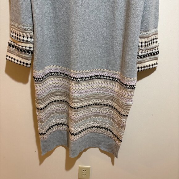 Anthropologie Daily Practice Turtleneck Sweater Dress Removable Collar Fair Isle - Picture 15 of 16